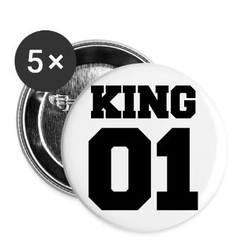 01_king - Buttons groß 56 mm (5er Pack) - Weiß - Vorne