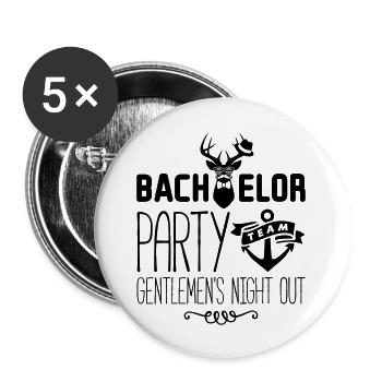 bachelor party gentlemens - Buttons groß 56 mm (5er Pack) - Weiß - Vorne