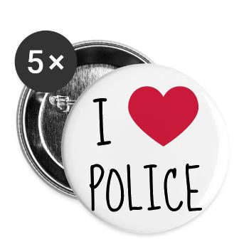 Police Officer Policeman Cop Policier Polizei - Buttons large 2.2''/56 mm (5-pack) - white - Front