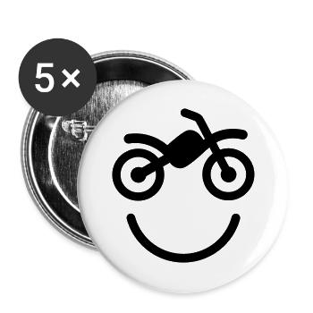 Happy off the road motocross smile - motorcycle - Buttons groß 56 mm (5er Pack) - Weiß - Vorne