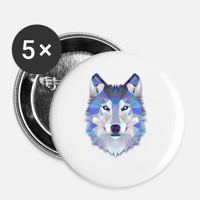 Wolf - Wolf - Buttons large 2.2''/56 mm (5-pack) - white