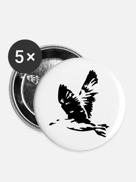 fliegende moewe urlaub - Buttons groß 56 mm (5er Pack) - Weiß