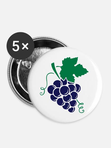 grapes design - Buttons groß 56 mm (5er Pack) - Weiß