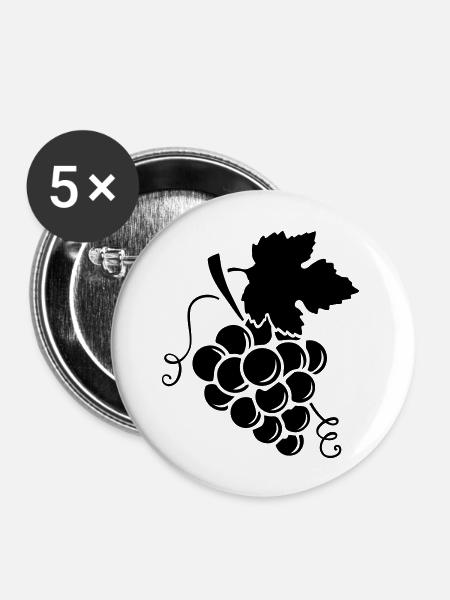 grapes design - Buttons groß 56 mm (5er Pack) - Weiß