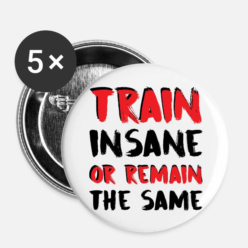 Train Insane - Buttons large 2.2''/56 mm (5-pack) - white