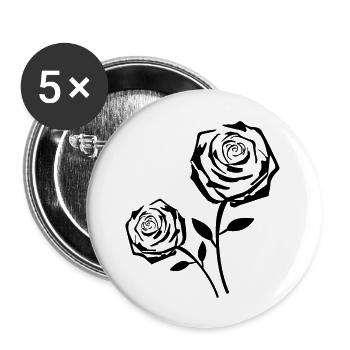 roses design - Buttons groß 56 mm (5er Pack) - Weiß - Vorne