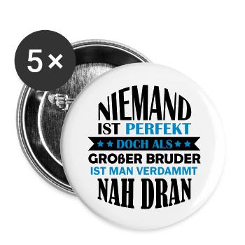 grosser_bruder_002 - Buttons groß 56 mm (5er Pack) - Weiß - Vorne