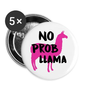 No prob llama - Buttons groß 56 mm (5er Pack) - Weiß - Vorne