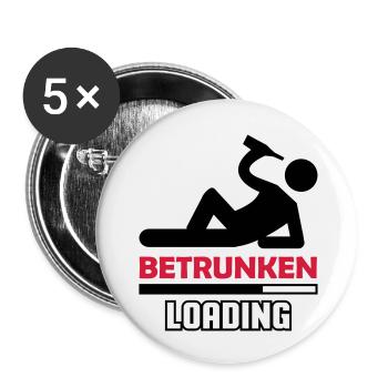 betrunken_02 - Buttons groß 56 mm (5er Pack) - Weiß - Vorne