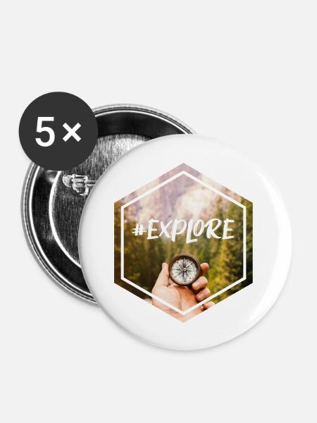 #explorer - Buttons groß 56 mm (5er Pack) - Weiß