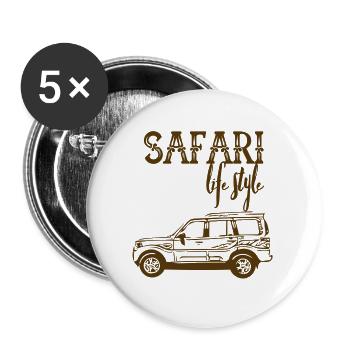 SAFARI LIFE STYLE JEEP - Buttons groß 56 mm (5er Pack) - Weiß - Vorne