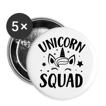 Unicorn Squad stars gift humor T-shirt - Buttons large 2.2''/56 mm (5-pack) - white - Front