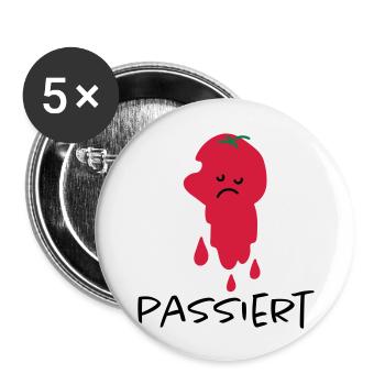 Passierte Tomate - Buttons groß 56 mm (5er Pack) - Weiß - Vorne