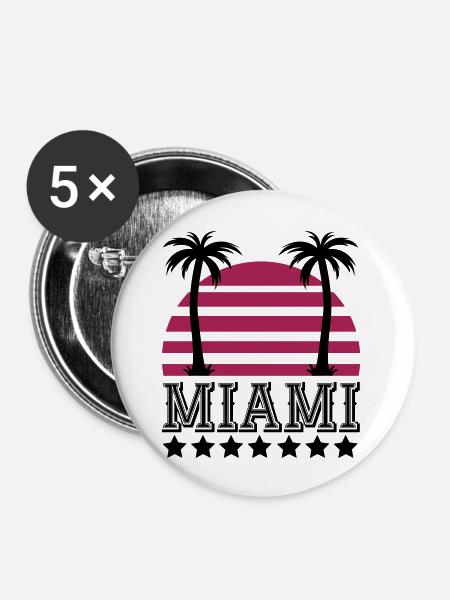 miami - Buttons groß 56 mm (5er Pack) - Weiß