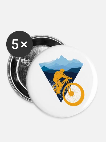 Fahrrad | Mountainbike - Buttons groß 56 mm (5er Pack) - Weiß