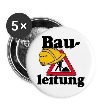 Party Shirt ,Feiern , Karneval, Bauleitung (25) - Buttons groß 56 mm (5er Pack) - Weiß - Vorne