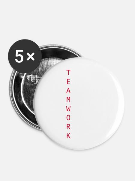 Teamwork - Buttons groß 56 mm (5er Pack) - Weiß
