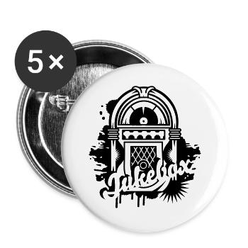 Jukebox im Stencil Street Art Stil mit Typografie - Buttons groß 56 mm (5er Pack) - Weiß - Vorne
