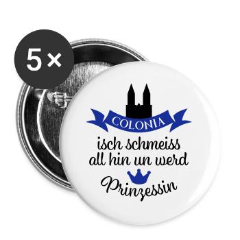 Kölner Karneval - Buttons groß 56 mm (5er Pack) - Weiß - Vorne