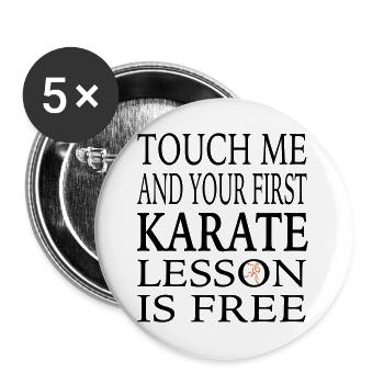 karate - Buttons large 2.2''/56 mm (5-pack) - white - Front