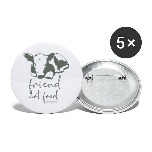 FELIX friendnotfood grüngrau - Buttons groß 56 mm (5er Pack)
