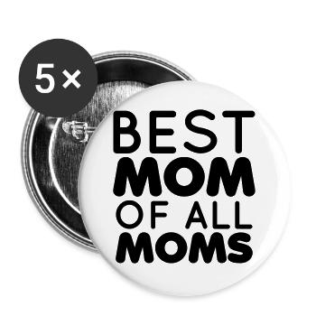 Mutter - Beste Mutter aller Mütter - Buttons groß 56 mm (5er Pack) - Weiß - Vorne