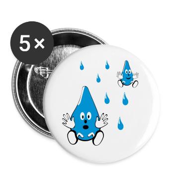 Little Water Drop Friends - Buttons large 2.2''/56 mm (5-pack) - white - Front