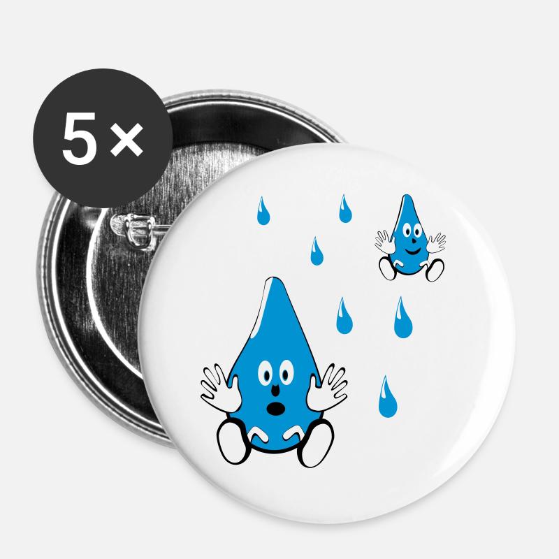 Little Water Drop Friends - Buttons large 2.2''/56 mm (5-pack) - white