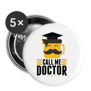 Doctor Doctor Thesis Doctor Robe Doctor - Buttons large 2.2''/56 mm (5-pack) - white - Front