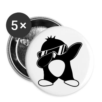 Penguin Dab Funny - Buttons large 2.2''/56 mm (5-pack) - white - Front