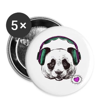 Panda pregnancy - Buttons large 2.2''/56 mm (5-pack) - white - Front