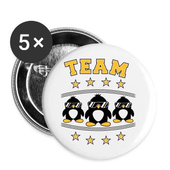 Penguins Team Friends - Buttons large 2.2''/56 mm (5-pack) - white - Front