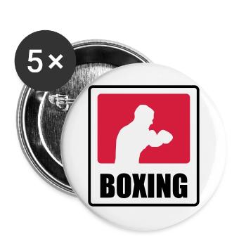 Boxer - Boxen 🥊 - Buttons groß 56 mm (5er Pack) - Weiß - Vorne