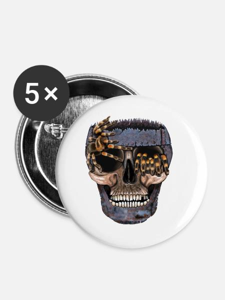 Tarantelnest - Buttons groß 56 mm (5er Pack) - Weiß