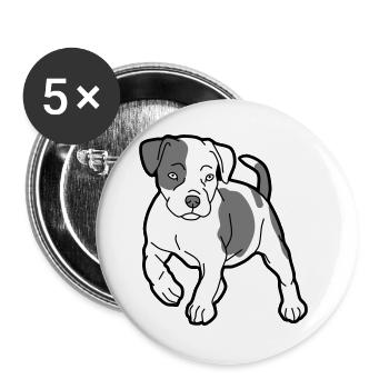 dog - Buttons large 2.2''/56 mm (5-pack) - white - Front