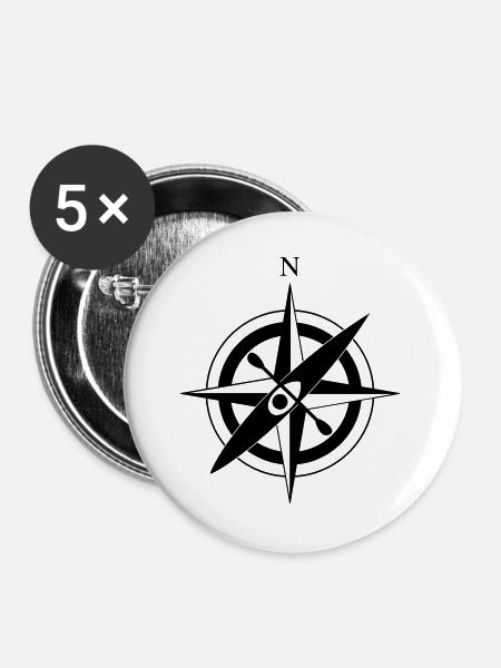 Compass Rose Kayak - Buttons large 2.2''/56 mm (5-pack) - white