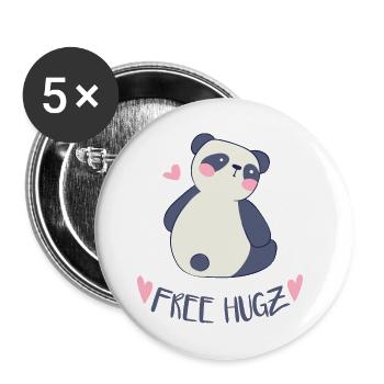 Mädchen Geschenk Babyparty Kindergeburtstag - Buttons groß 56 mm (5er Pack) - Weiß - Vorne