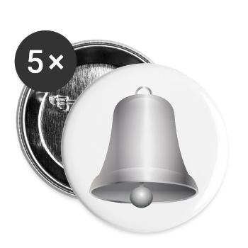 grande cloche d'église ou cloches argentées - Lot de 5 grands badges (56 mm) - blanc - Devant