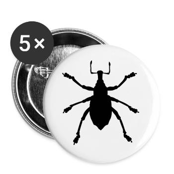 Weevil Eupholus Insect Color Selectable Vector - Buttons large 2.2''/56 mm (5-pack) - white - Front