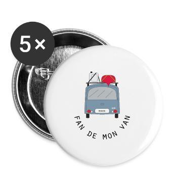 fan de mon van - Lot de 5 grands badges (56 mm) - blanc - Devant