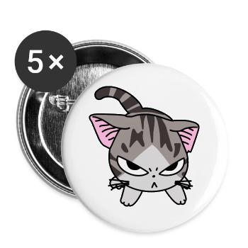 Cat anime evil - Buttons large 2.2''/56 mm (5-pack) - white - Front