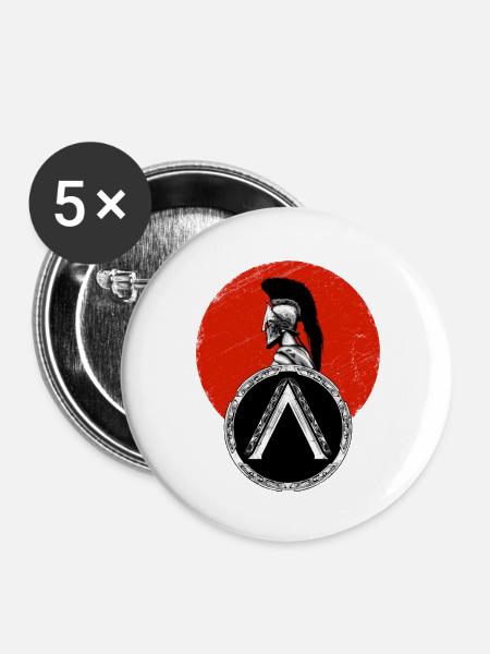 Leonidas - Buttons groß 56 mm (5er Pack) - Weiß