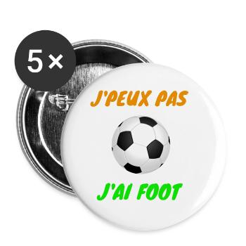 Ich kann nicht Fußball haben - Buttons groß 56 mm (5er Pack) - Weiß - Vorne