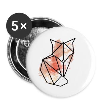 Abstract Fox - Buttons groß 56 mm (5er Pack) - Weiß - Vorne