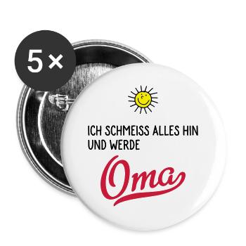 oma - Buttons groß 56 mm (5er Pack) - Weiß - Vorne