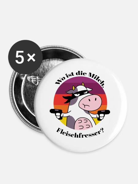 Milch Dieb - Buttons groß 56 mm (5er Pack) - Weiß