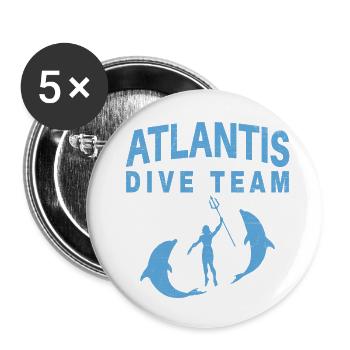 Atlantis - Lot de 5 grands badges (56 mm) - blanc - Devant