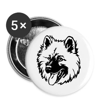 Eurasier head - Buttons large 2.2''/56 mm (5-pack) - white - Front