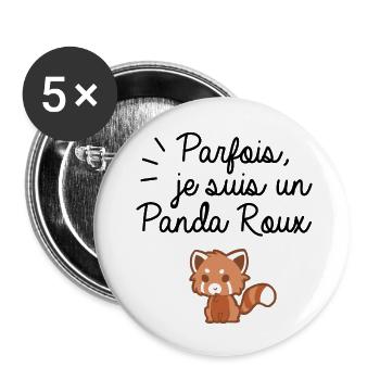 Je suis un panda roux - Lot de 5 grands badges (56 mm) - blanc - Devant