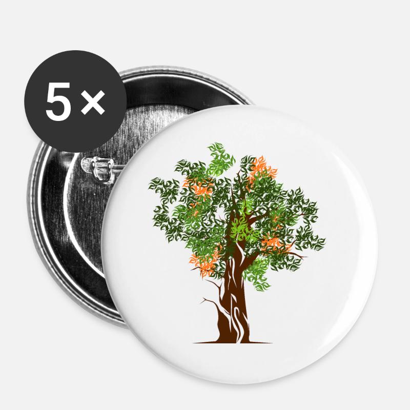 nature trees trees tree forest colors autumn spring - Buttons large 2.2''/56 mm (5-pack) - white